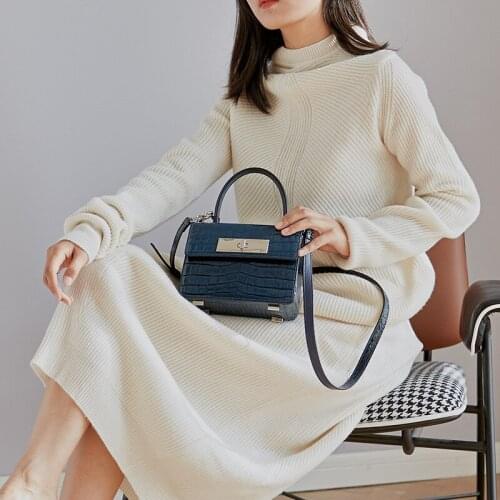 2021 New Design Small Square Leather Crossbody Bag Exquisite Female Tote Handbag Fashion Box Bag For Woman