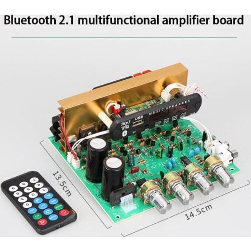 KYYSLB 80W*3 Dual AC18-26V 4-8ohm 2.1 Channel Power Amplifier Board Multifunctional Bluetooth High Power Amplifier Board