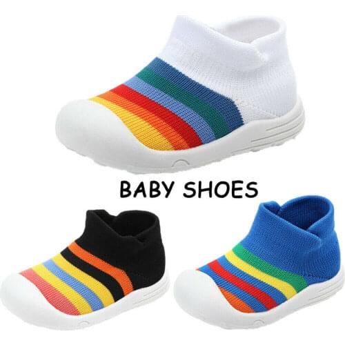 Summer Fall Toddler Baby Unisex Girls Boys First Walkers Shoes Kids Rainbow Weaving Soft Sole Shoes