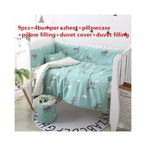 6/9PCS baby crib bedding set baby bed set, crib bumper ropa de cuna baby bedding bumper baby blanket Sheet