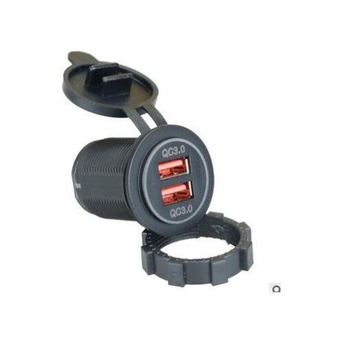 New 12V 24V Dual QC 3.0 USB Smart Car Charger Fast Charge For Cellphone Tablet Over High Quality PC Material