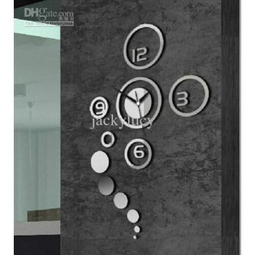 New 3D Mirror Wall Sticker DIY fashion Wall Clock Removable Wall Sticker Decal Home Decor Art diy Living Room