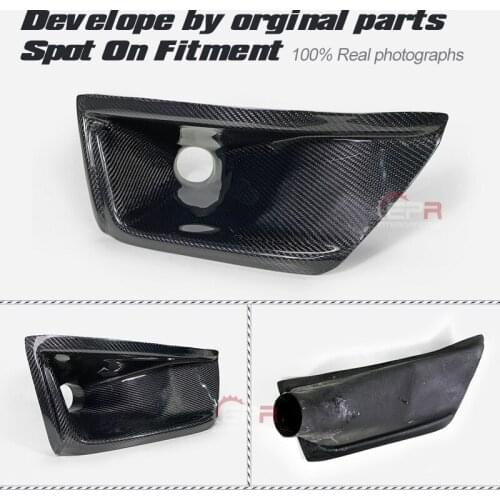 For Honda 14-18 Fit GK5 Track Type Carbon Fiber Front Bumper Intake Duct Glossy Finish Air Vent Cover Drift Kit Tuning Set Trim