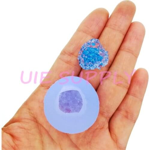BYL484U 18.8mm x 17.6mm Crystal Stone Silicone Mold Fondant Cake Decoration Resin Clay Craft Earrings Necklace Pendant Making