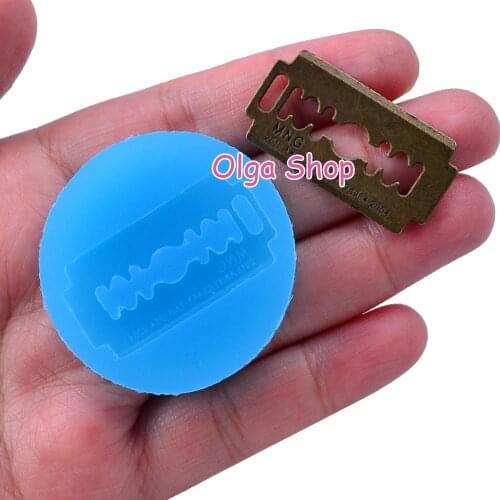 PYL206 36.2mm x 19.0mm Razor Blade Silicone Mold Fondant Cake Decoration Candy Resin Clay Earrings Necklace Craft Soap Candle