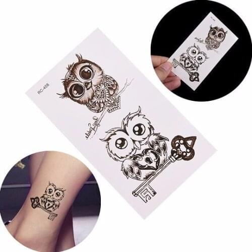 Owl tattoo disposable stickers waterproof Strong persistence Easy to remove without hurting the skin Ankle tattoo stickers