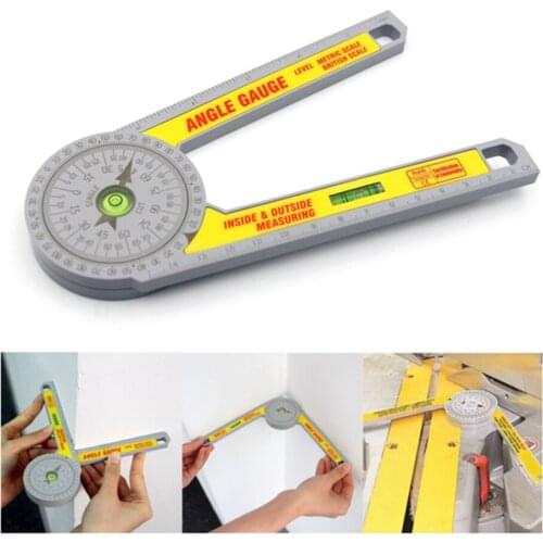 360 Degree Miter Saw Protractor with Leveling Bubble High Accuracy Angle Finder Gauge Goniometer Measuring Ruler Tool