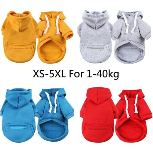 XS-5XL Pocket Designer Pet Dog Sweater Winter Warm Large Dog Clothes Hoodie for Golden Retriever Labrador Alaskan