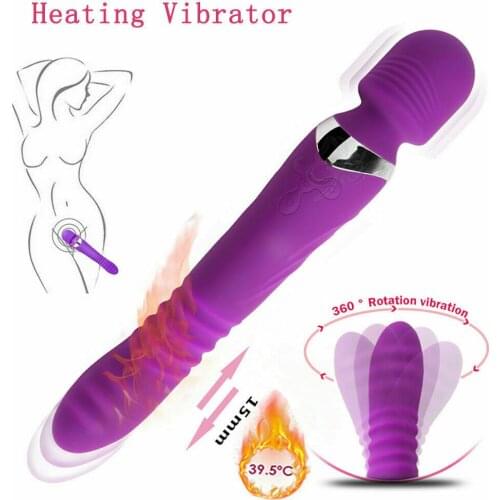YEAIN AV Heating Stretch Massager Magic Wand Dildo G Spot Vibrator For Woman Powerful Sex Toys Personal Clit Av Vibration Bar