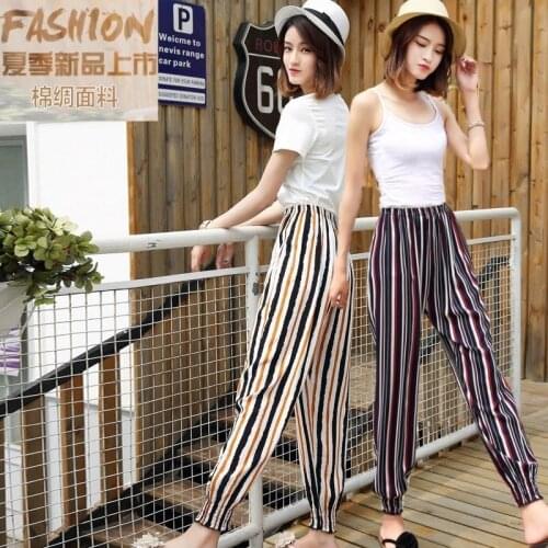 Ladies Bloomers Summer Thin Cropped Harem Pants Loose Beach Trousers