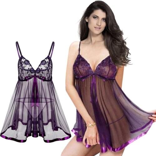Plus Size Women Sexy Lingerie Lace Babydoll Chemise Porno Sex Underwear Dress Transparent Haltter Erotic Lingerie Sexy Costumes