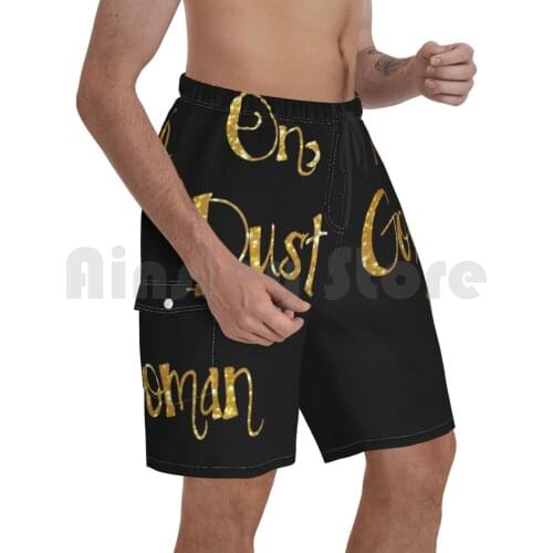 Gold Dust Woman Beach Shorts Men Beach Pants Swimwear Stevie Nicks Music Lyric Song Quote Typography