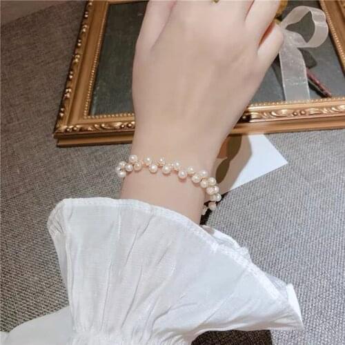 Zorun- Real Natural Freshwater/Stone 4-5MM Pearl Fine Jewelry Gold Color Accessories Tourmaline Bracelet for Women