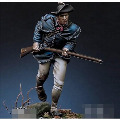 1/24 Morgans Riflemen, Boston, 1775, Resin Model figure GK, Historical military theme, Unassembled and unpainted kit