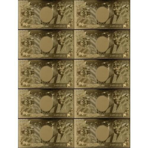 10pcs/set Exquisite 24k Gold Banknote Japan One Hundred Million Yen Currency Collection Silver Banknotes Collection Gift