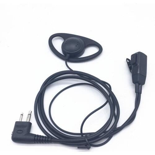 10pcs/lot D shape headphone 2pins for motorola gp3188,cp140,ep450,cp040 gp88,mag one a8 hytera tc610 tc700 etc walkie talie