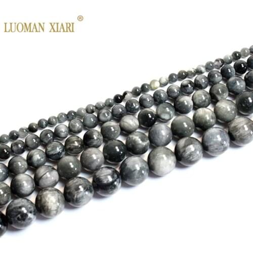 100% Natural Hawks eye Round Stone Beads For Jewelry Making DIY Bracelet It is formed by silicification of Tiger eye stone