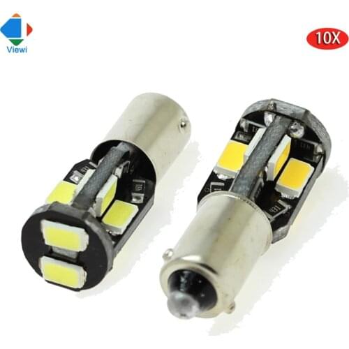 10X t4w 12v ba9s bax9s auto led bulbs canbus bright Dc 12 volt 5730 10 leds Auto Side Turn Signal Brake Bulb warm white lamp