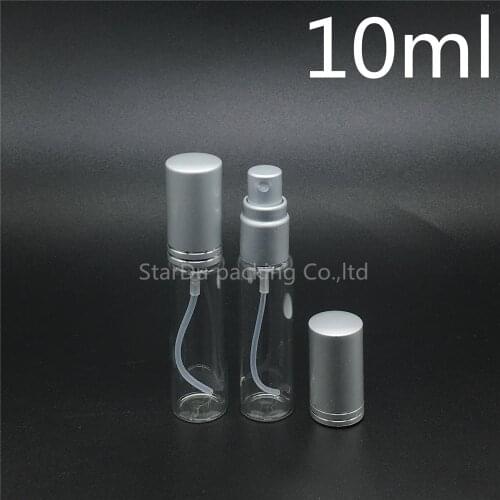 12pcs 10ML Sample Alumium Perfume Glass Bottle Atomizer 10cc Mini Spray Vial