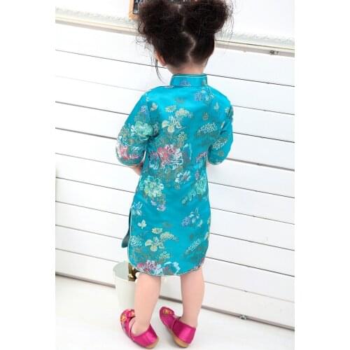 2020 Kid Girl Summer Dresses Three Quarter clothing Traditional Chinese Style Cheongsams Qipao 14DESIGNS FOR CHOOSE