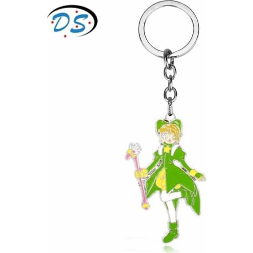 Anime Jewelry Card Captor Sakura Keychain Cartoon Figures Toy Pendant Keyrings Cardcaptor Sakura Key Chains