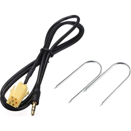Biurlink MINI ISO 6PIN Yellow 3.5MM AUX Audio Cable AUX-In Adapter For Alfa Romeo Fiat Lancia