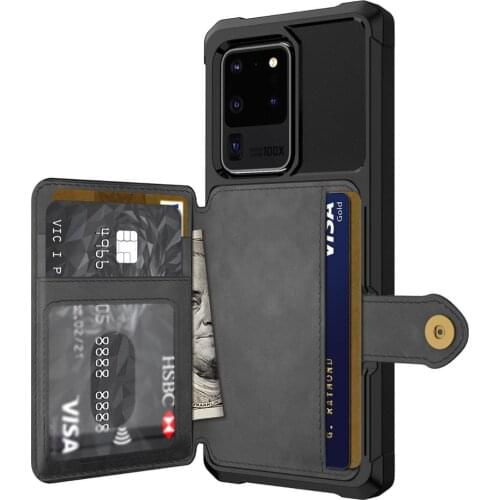 For Samsung Galaxy S20 Ultra S20 Plus S20 S10 S9 Credit Card Case,PU Leather Flip Wallet Cover with Photo Holder Hard Back Cover