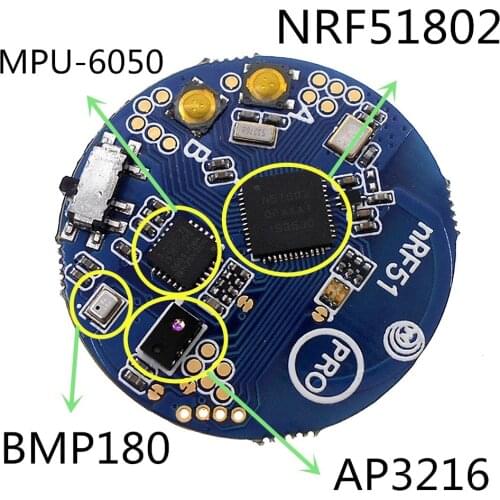 NRF51822 NRF51802 AP3216 Bluetooth 4.0 temperature sensor module Air pressure sensor Accelerometer Gyro Ambient light