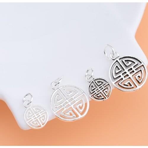 DIY Jewelry Accessories 925 Sterling Silver Thai Silver Hollow Life Pendant Handmade DIY Beaded Material Bracelet Pendant