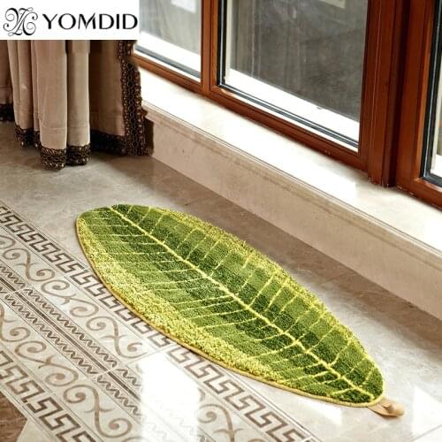 Green Leaves Design mat TPE Bath Mat doormat Anti-slip carpet for living room kitchen Bathroom Bedroom rugs Alfombra de bano