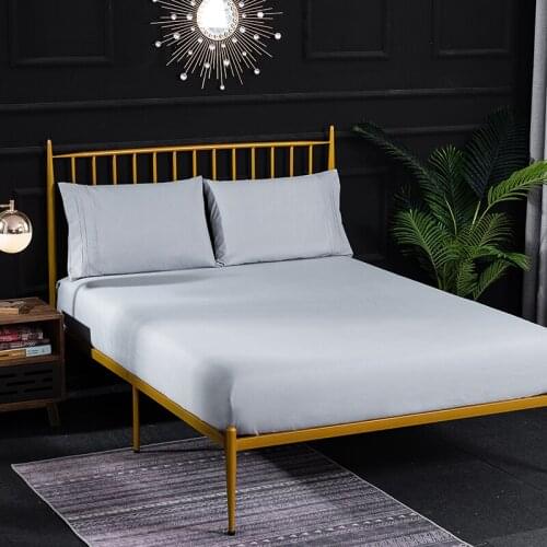 Home Anti-Slip Mattress Protector Cover Solid Color Fully Wrapped Fitted Bed Sheet with Elastic For Adult Twin Full Queen King