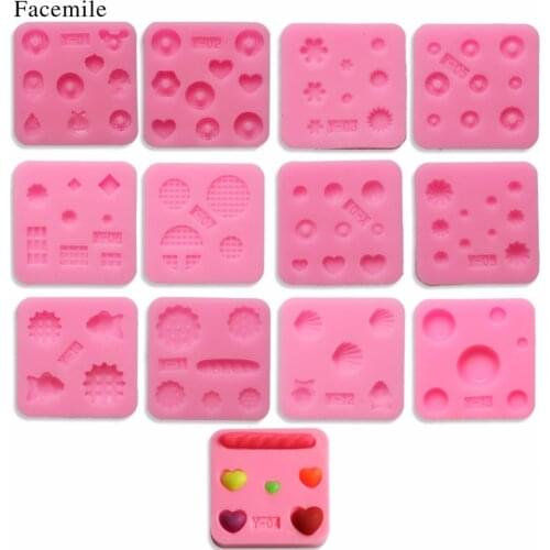 Facemile 4*4cm 13PCS Button Shape Silicone Mold Jelly Soap Chocolate Mould DIY Baking Cake Decorating Tools Kitchen Accessories