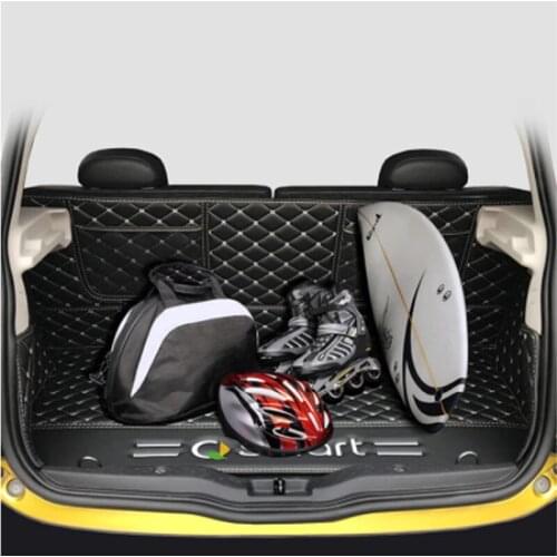 Wear-resistant leather material Car rear mat trunk for smart 453 forfour smart 2013 2014 2015 2019