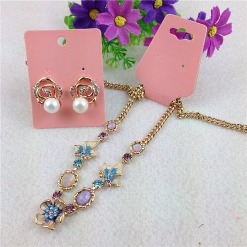 Popular Multiple Colors Necklace Bracelet Earrings Cards Matching Regular Kraft Paper Blank Jewelry Display Card 200Pcs/Lot