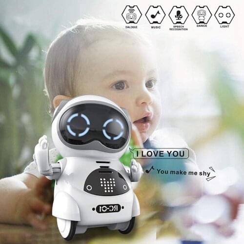 Mini Pocket Robot Voice Control Chat Record Sing Dance Interactive Kids Toy
