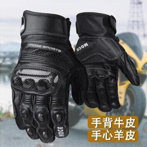 2018 New winter warm Touch screen Carbon Fiber Motorcycle Riding Gloves Men Anti fall Motorbike knight racing gloves