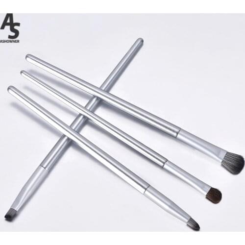 4pcs Makeup Brushes Set Horsehair Wood Handle Eyeshadow Brush Eyebrow Brush Eyes Brushes Beauty Cosmetics Make Up Tools Kit