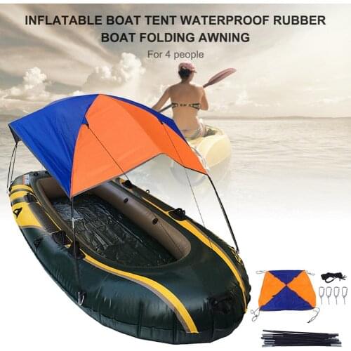 Inflatable Boat Kayak Accessories Tent Waterproof Rubber Boat Folding Awning For 4 People Cover 2-4 Persons Boat Shelter