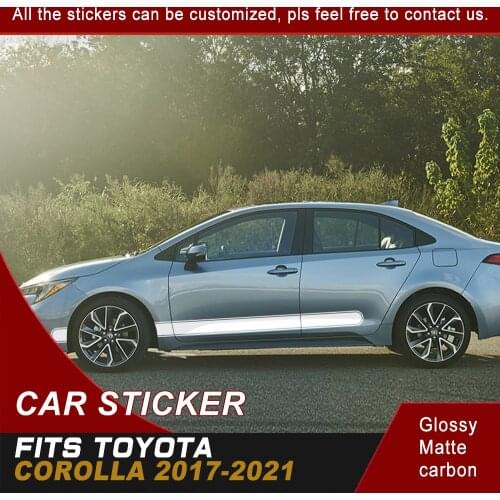 Car Decals Side Body Stripe Racing Sport Graphics Vinyl Car Decoration Strickers For TOYOTA COROLLA 2017 2018 2019 2020 2021