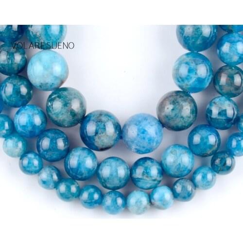 Natural Apatite Gem Stone Round Loose Beads For Jewelry Making 6-12mm Spacer Beads Fit Diy Bracelet Necklace 15