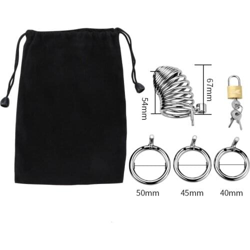 New Male Penis Chastity Devices Stainless Steel Cock Cage Lockable Sex Toys for Men Penis Cock Lock Ring Adult Sex Toy Dick Gage