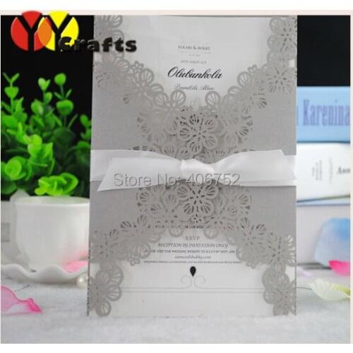 Birthday Invitation Cards Creative Laser Cut Folding Wedding Invitation Cards flower design for wedding / party