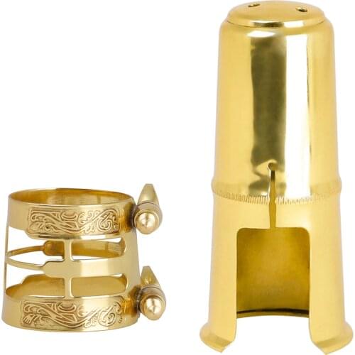 Solid Brass Alto Saxophone Mouthpiece Stopper with Ligature Fixing