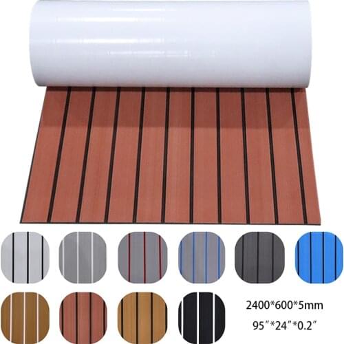2400x450x5mm Self Adhesive EVA Foam Teak Sheet Mat Decking Car Boat Sea Swim Yacht Synthetic Marine Acessories Flooring Pad Grey