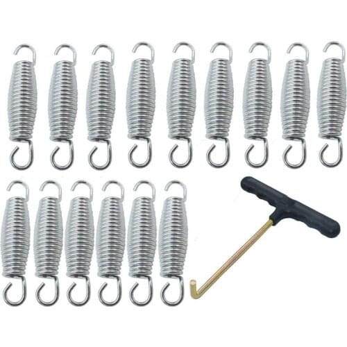 New-15Pcs Trampoline Spring Heavy-Duty Galvanized Replacement Kit with Tool for Bounce Children Trampoline