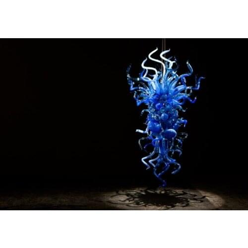 Modern Latest Design Luxury Italian Style Blue Color Murano Glass LED Chandelier for Home Hotel Decoration