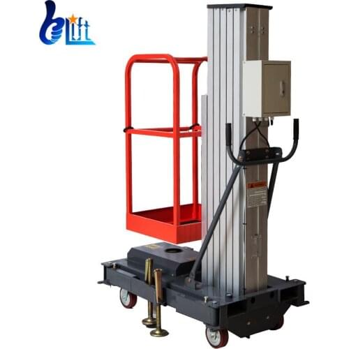 6m 8m 9m Load 150kg High Aerial Work Platform Standard Aluminum Single Mast Hydrolic Lifter Motor