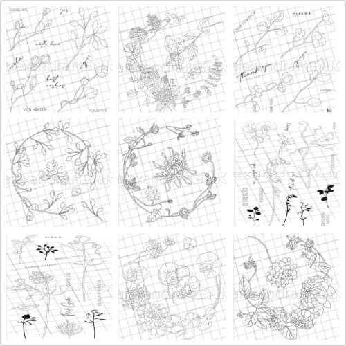 Flower Transparent Clear Stamp Mask Stencil /Seal for DIY scrapbooking/photo album Decorative clear stamp sheets A5035