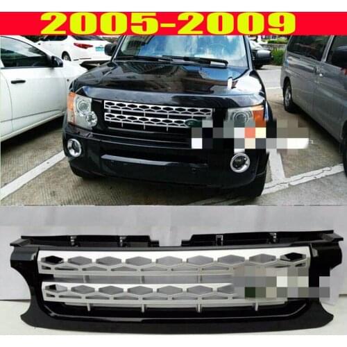 For Land Rover Discovery LR3 2005 2006 2007 2008 2009 ABS Chrome Silver Black Front grille replace trim