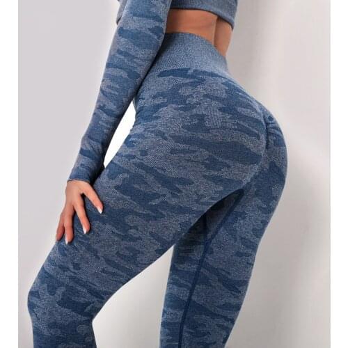 Women Camouflage Leggings Fitness Military Army Blue Leggings Workout Pants Sporter Skinny High Waist Leggins bezszwowe legginsy